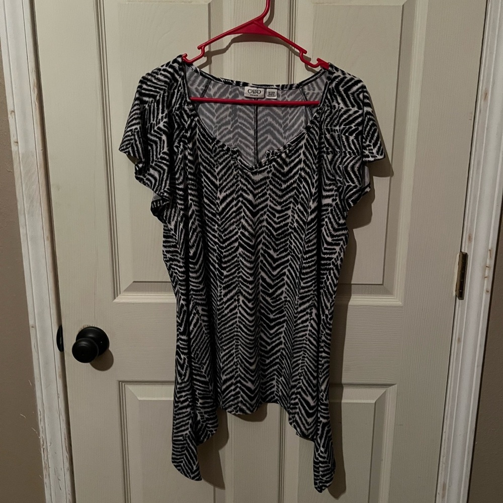 Cato Black and White Blouse